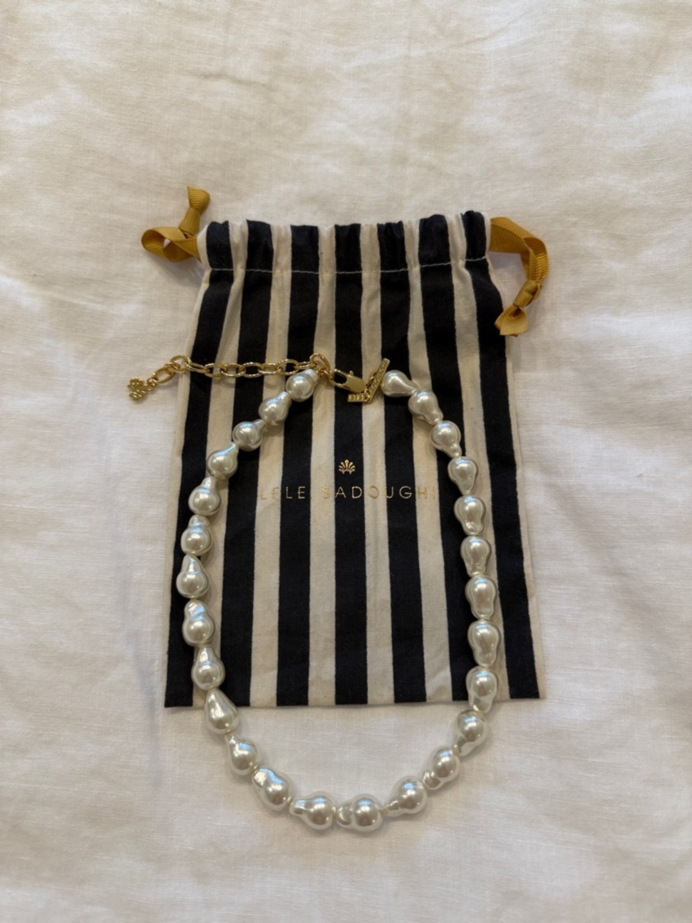 Lele Sadoughi Baroque Pearl Collar Necklace, Like New